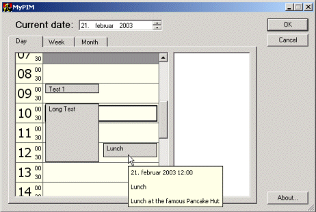 Day Planner control