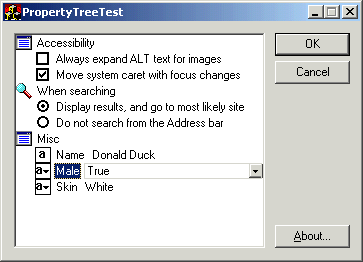 PropertyTree control